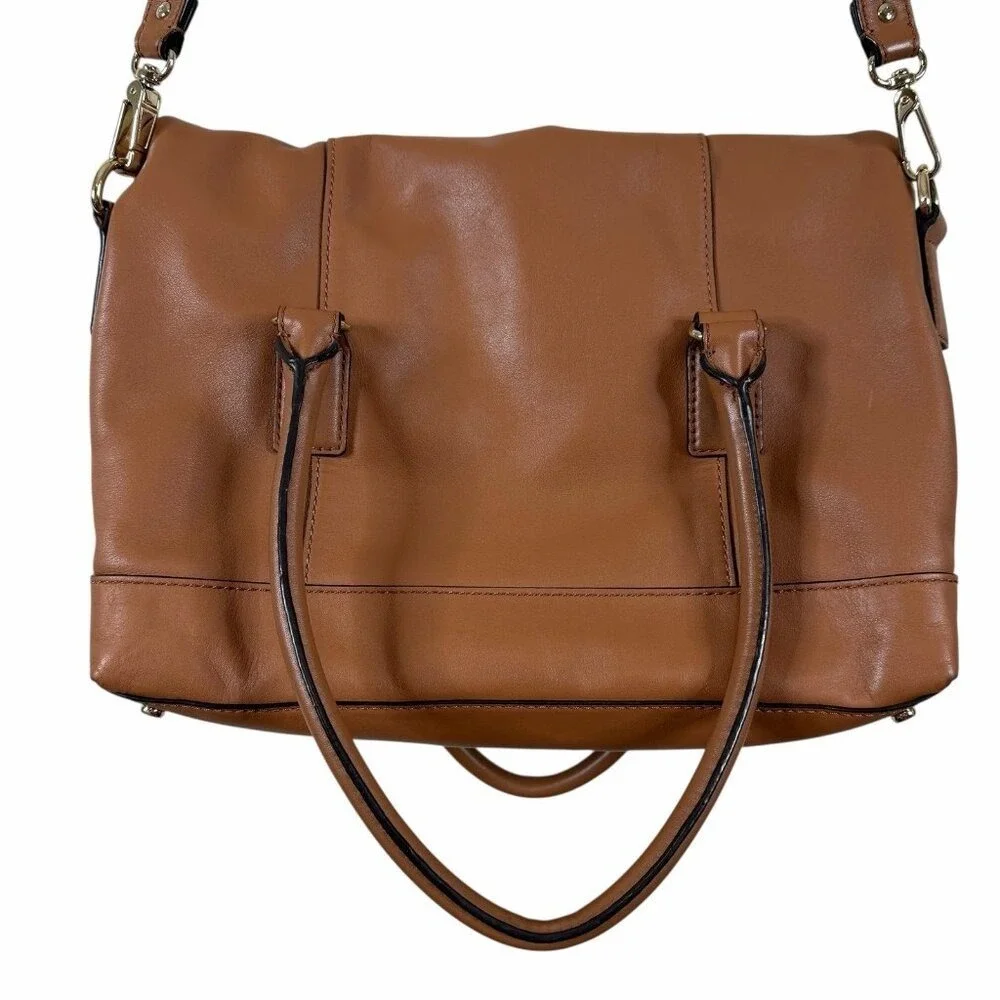 Kate Spade Cobble Hill Little Minka WKRU1251 Saddle Brown Leather Satchel Crossb